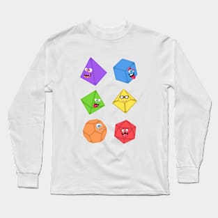 Cute Polyhedral Dice Monster Tabletop RPG Long Sleeve T-Shirt